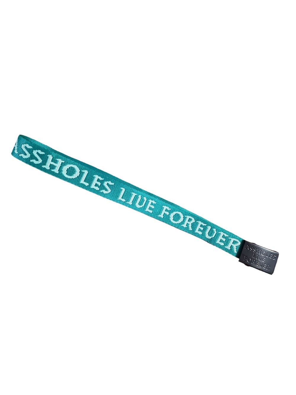 A--holes Live Forever Black and Green Woven Belt 43 Inches Long